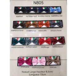 Nœud Papillon En Tissu Uni éclat Soyeux Coloris MIXTE
