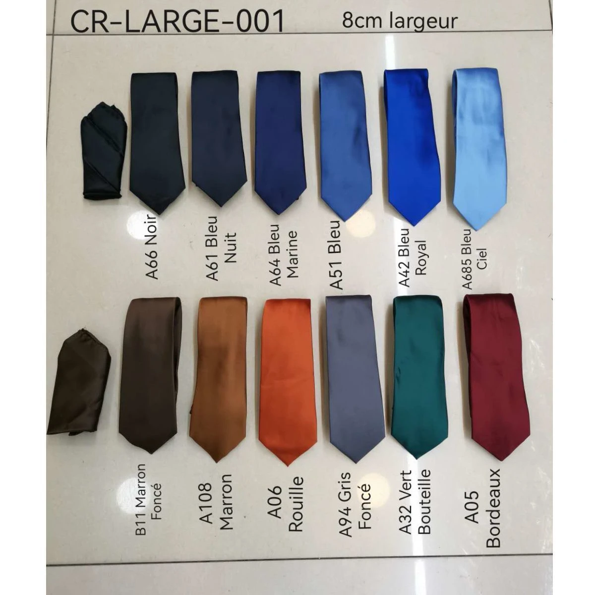 Cravate Unie En Polyester Et Soie - 8cm Couleur Mixte 3 Cravate Unie En Polyester Et Soie - 8cm Couleur Mixte