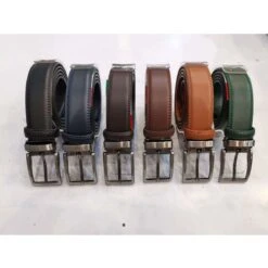 Ceinture à Boucle Ardillon En Vrai Cuir Couleur Mixte