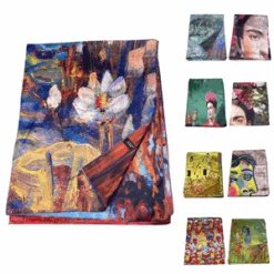 Longue écharpe Effet Satiné Dotée De Motifs Imprimés