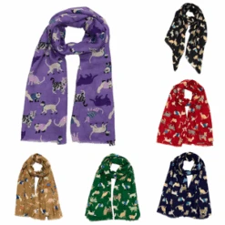 Ravissante écharpe Unie De Motif Chat Coloris MIX