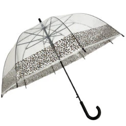 Parapluie Transparent POE à 8 Baleines Bordure Léopard
