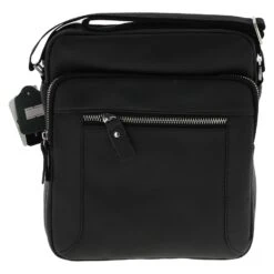 Sac Besace Pour Homme En Cuir De Vachette Noir