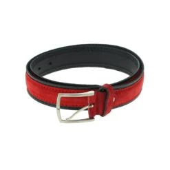 Ceinture Homme En Cuir De Vachette De Qualité Rouge