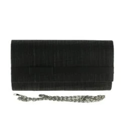 Pochette Rabat Avec Ceinture Satin Et Noeud Marron