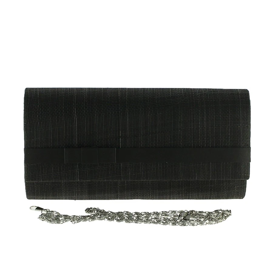 Pochette Rabat Avec Ceinture Satin Et Noeud Marron 3 Pochette Rabat Avec Ceinture Satin Et Noeud Marron