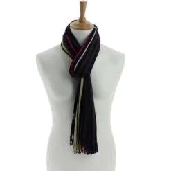 Echarpe Rayée En Polyester Avec Finition Franges