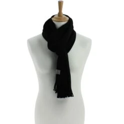 Echarpe De Couleur Unie Avec Franges Aux Bordures