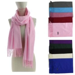 Assortiment écharpe 100% Cachemire Longues Franges